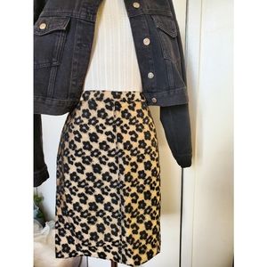 Ann Taylor jacquard ocelot pencil skirt